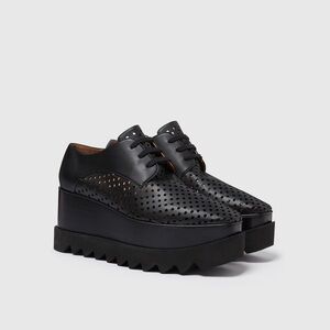 Stella McCartney Elyse Perforated Black Platforms